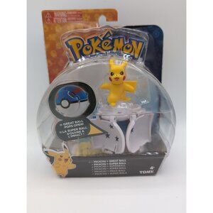 TOMY Pokemon Throw n Pop Poke Ball Pikachu and Great Ball Super Ball
